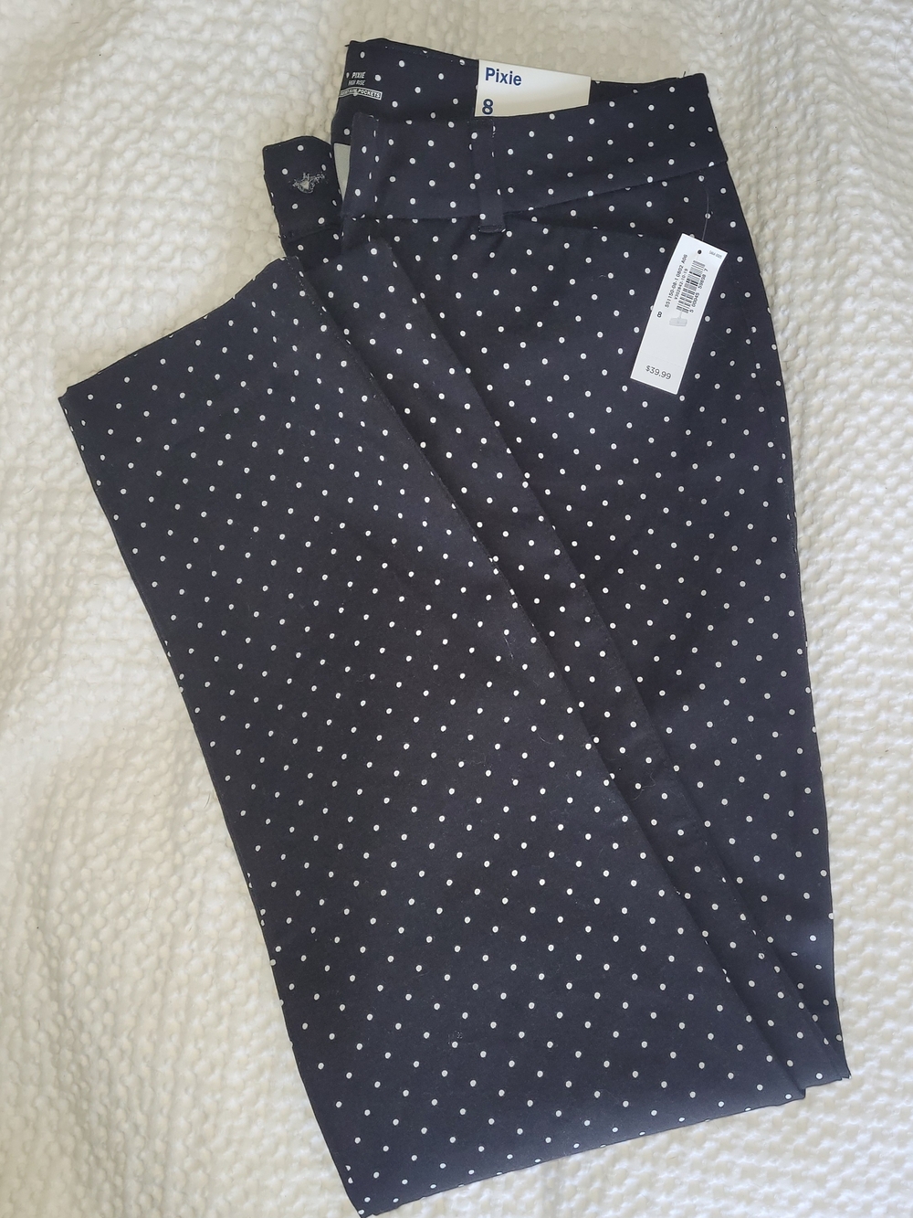 Pixie Blk Pants with White Polka Dots